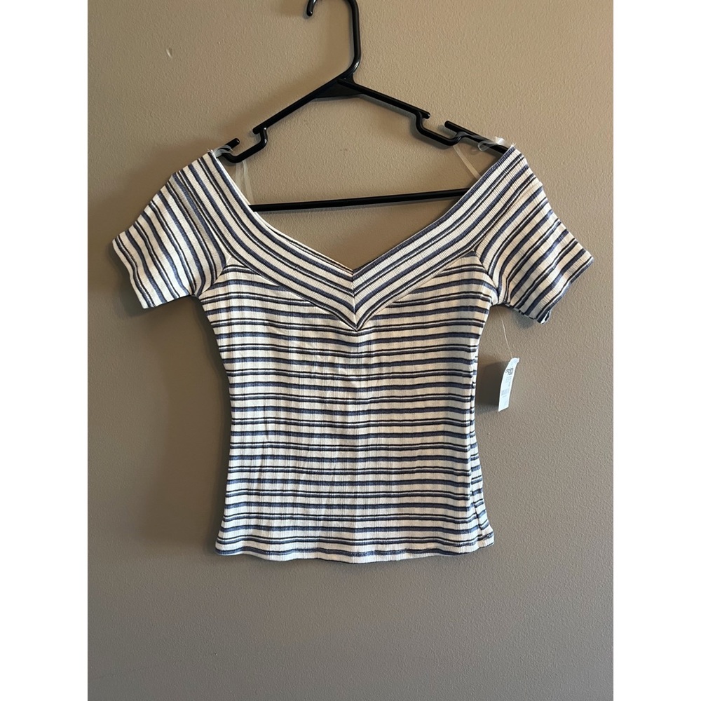 Striped off shoulder top